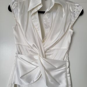 Le Chateau white satin blouse XXS